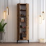 Hanah Home Berlin A Mueble Zapatero Industrial Nogal Metal 60x200x35 cm